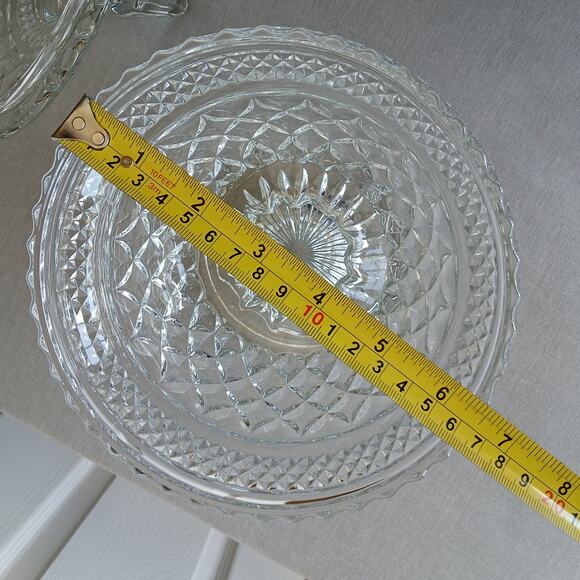 Anchor Hocking Wexford Cut Glass Footed Candy Dish with Lid vintage MCM - Picture 10 of 12